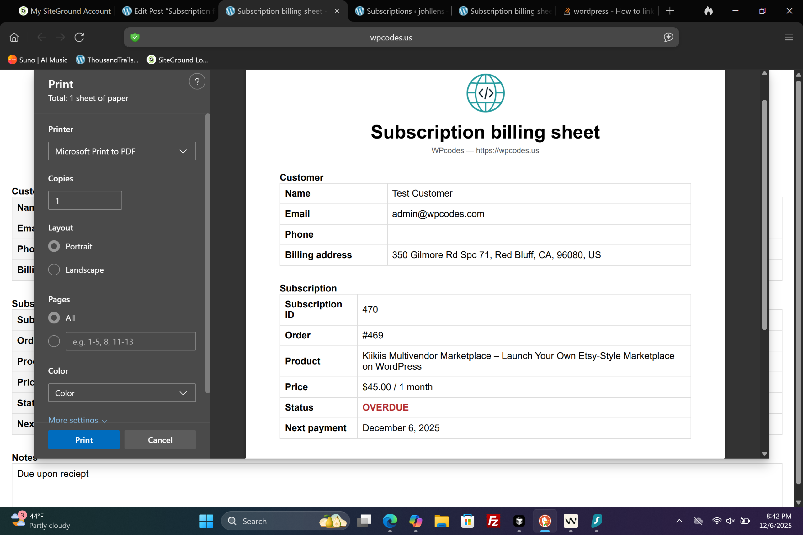 Woo Custom Subscriptions- Instant Digital Download -1 Website (Plugin Only) - Image 2