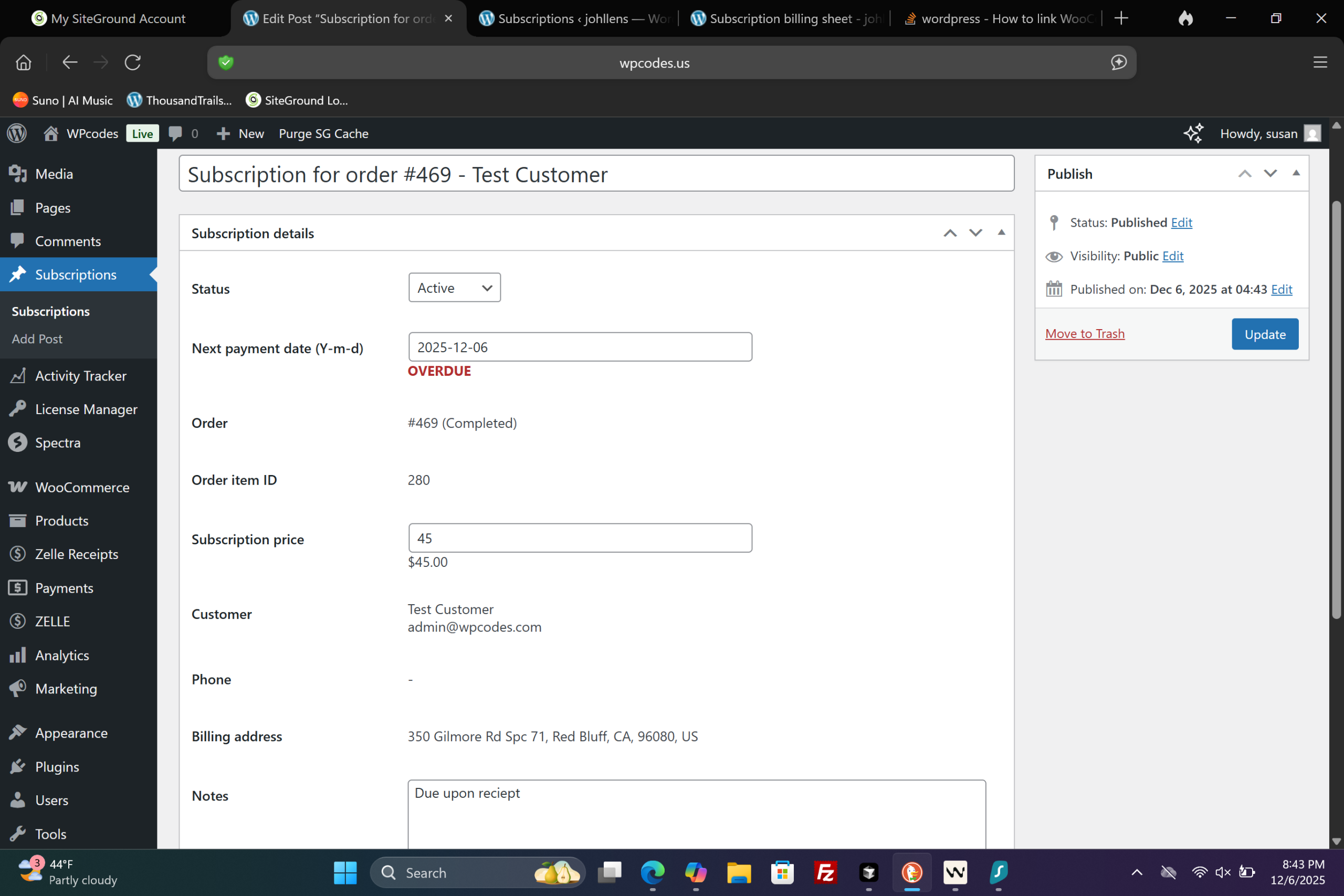 Woo Custom Subscriptions- Instant Digital Download -1 Website (Plugin Only) - Image 4